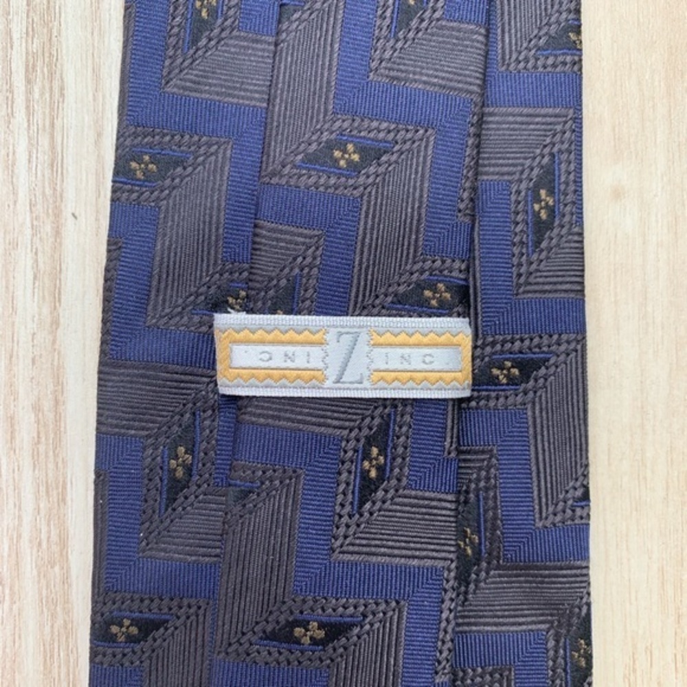 Zinc Blue & Taupe Gorgeous Woven Silk Tie